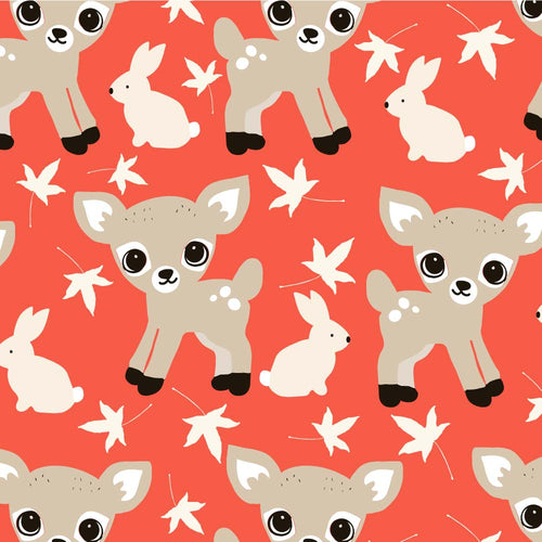 Australiana Fabrics Fabric 1 metre Baby Deer Orange ~ Australian made