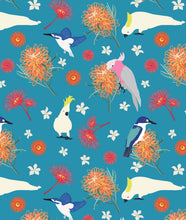 Load image into Gallery viewer, Australiana Fabrics Fabric 1 Metre / Premium woven cotton sateen 150gsm Aussie Mixed Birds