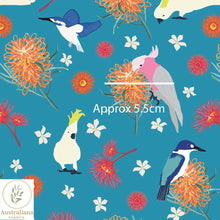 Load image into Gallery viewer, Australiana Fabrics Fabric 1 Metre / Premium woven cotton sateen 150gsm Aussie Mixed Birds