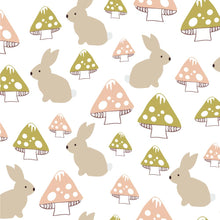 Load image into Gallery viewer, Australiana Fabrics Fabric 1 Metre / Premium woven cotton sateen 150gsm Bunny forest White
