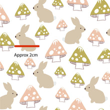 Load image into Gallery viewer, Australiana Fabrics Fabric 1 Metre / Premium woven cotton sateen 150gsm Bunny forest White
