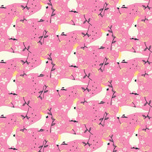 Load image into Gallery viewer, Australiana Fabrics Fabric 1 Metre / Premium woven cotton sateen 150gsm Cockatoo fabric Pink
