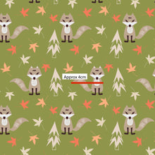 Load image into Gallery viewer, Australiana Fabrics Fabric 1 Metre / Premium woven cotton sateen 150gsm Woodlands Fox Green
