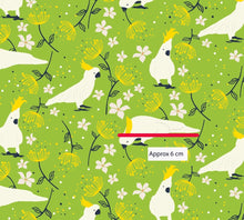 Load image into Gallery viewer, Australiana Fabrics Fabric Cockatoo fabric Lime
