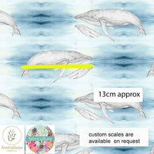 Load image into Gallery viewer, Australiana Fabrics Fabric Humpback Whale Migration by Fabriculture
