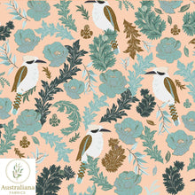 Load image into Gallery viewer, Australiana Fabrics Fabric Kookaburra fabric on Peach
