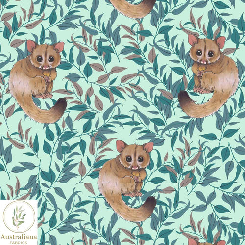 Australiana Fabrics Fabric Premium Quality Woven Cotton Sateen 150gsm / 1 Metre Possum Magic Green