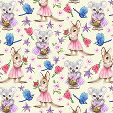 Load image into Gallery viewer, Australiana Fabrics Fabric Roll 50cm Koala and Kangaroo Fabric

