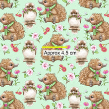 Load image into Gallery viewer, Australiana Fabrics Fabric Roll 50cm Kookaburra and Echidna Pink Fabric

