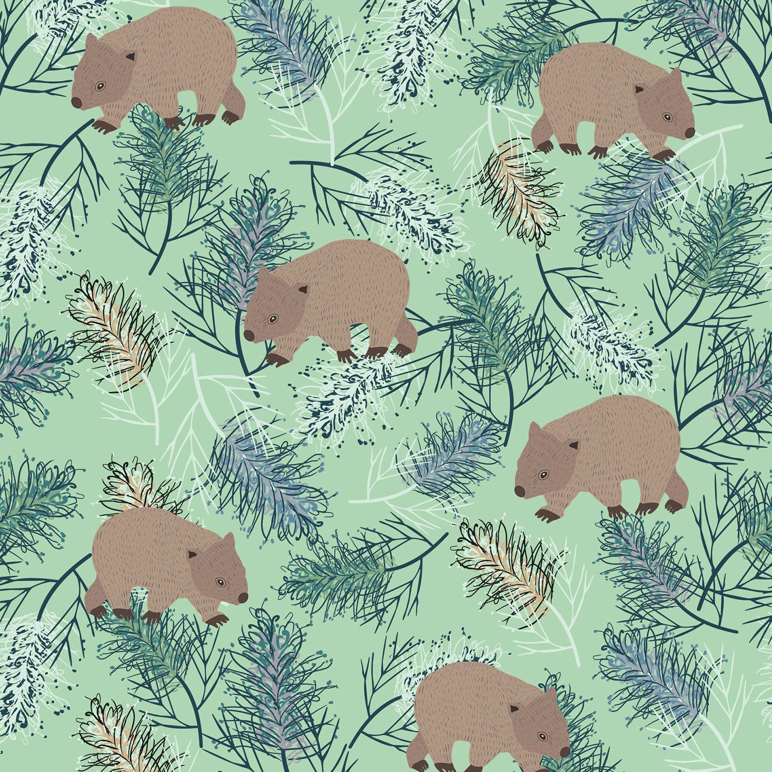 Wombat Fabric – Australiana Fabrics