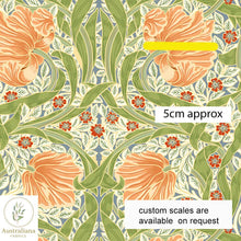 将图片加载到图库查看器，Australiana Fabrics Fabric 1 metre / 100% Linen medium / medium William Morris Pimpernel Tea Party
