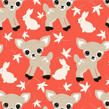 Load image into Gallery viewer, Australiana Fabrics Fabric 1 metre Baby Deer Orange ~ Australian made
