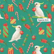 Load image into Gallery viewer, Australiana Fabrics Fabric 1 Metre Cockatoo Jingle Green
