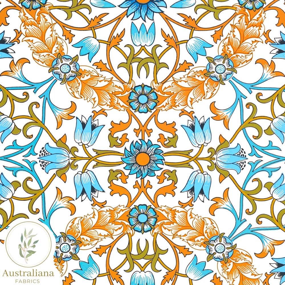 Australiana Fabrics Fabric 1 metre / Cotton Canvas 310 gsm(upholstery) William Morris Victorian Floral Fabric