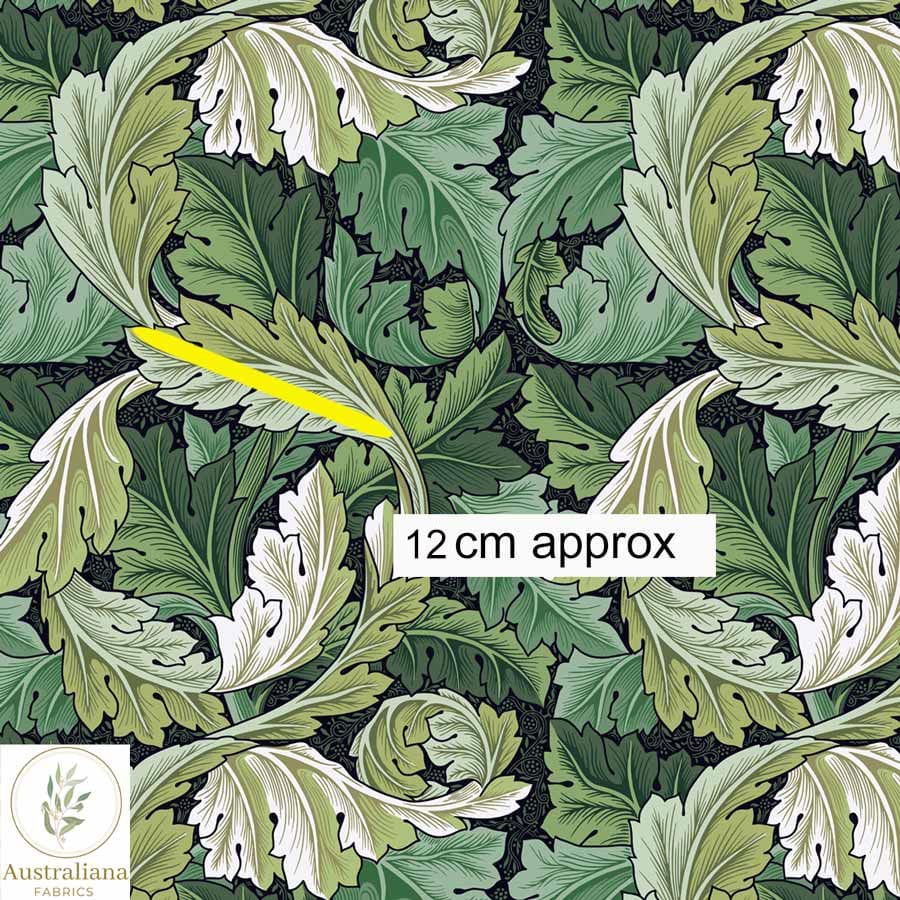 Australiana Fabrics Fabric 1 metre / Cotton Canvas medium / Large William Morris Acanthus Fabric Green Upholstery