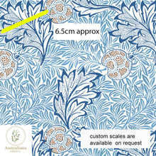 Load image into Gallery viewer, Australiana Fabrics Fabric 1 metre / Cotton Canvas medium / Medium William Morris Apple Fabric Blue Upholstery
