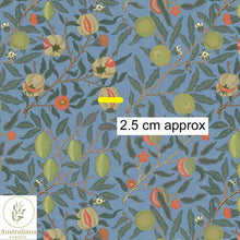 将图片加载到图库查看器，Australiana Fabrics Fabric 1 metre / Cotton Canvas medium / Small William Morris Pomegranate Fruit Upholstery
