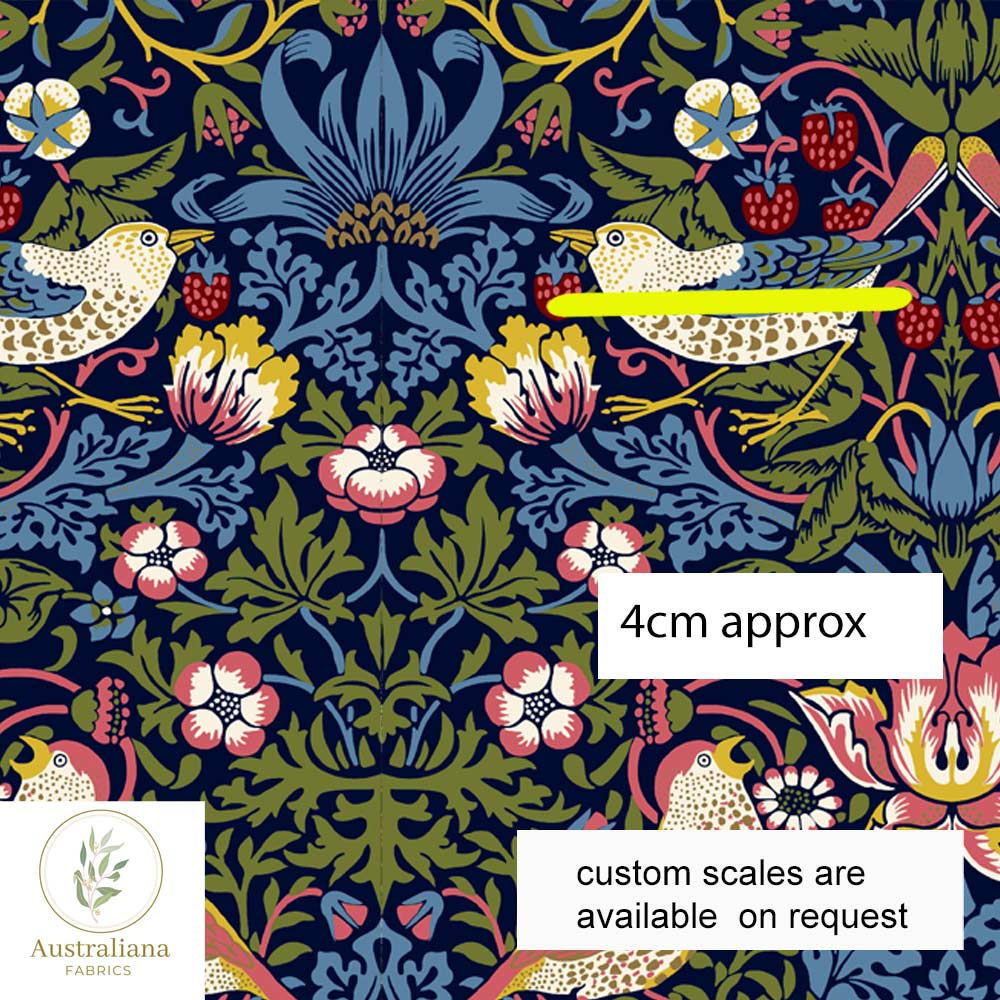 Australiana Fabrics Fabric 1 metre / Cotton Canvas Medium / Small William Morris Strawberry Thief Upholstery