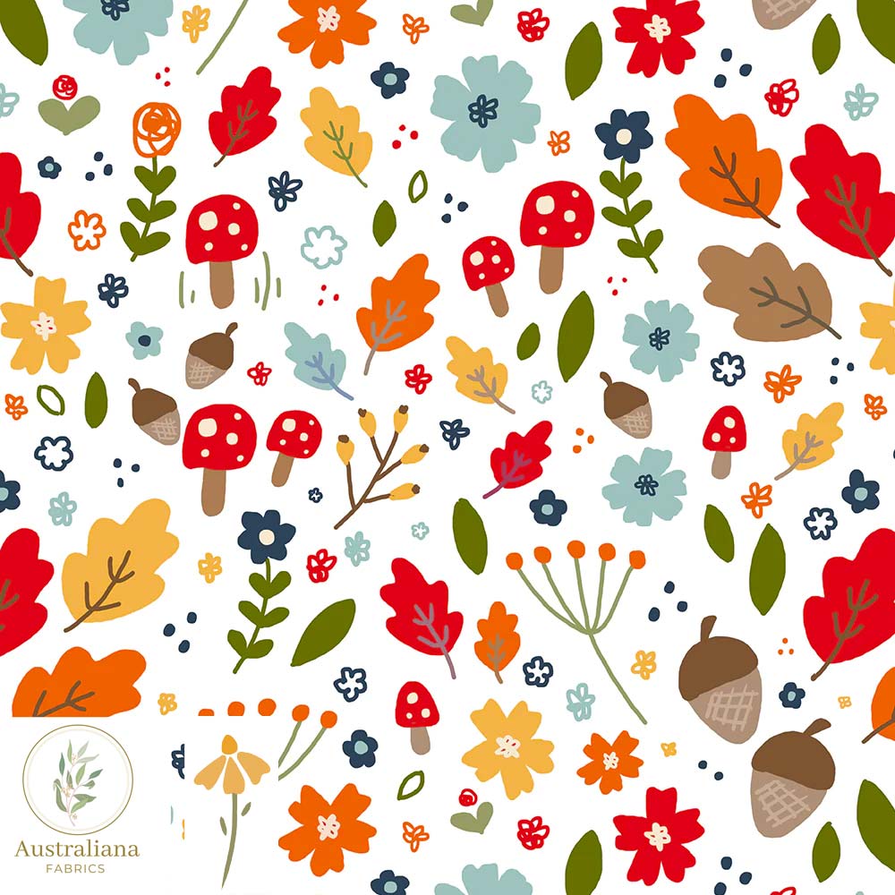 Australiana Fabrics Fabric 1 metre / Cotton Sateen Autumn Woodland by Kathrin Legg
