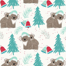 将图片加载到图库查看器，Australiana Fabrics Fabric 1 metre / Cotton Sateen Koala Christmas fabric by Amanda Joy
