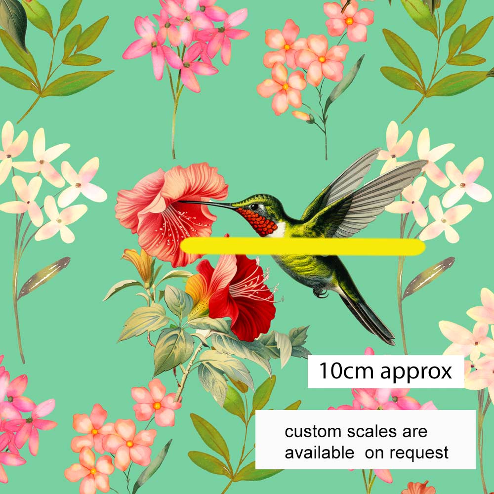 Australiana Fabrics Fabric 1 metre / Cotton Sateen / medium Hummingbird Song Floral