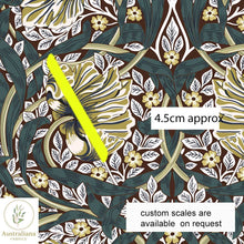 将图片加载到图库查看器，Australiana Fabrics Fabric 1 metre / Cotton Sateen / Medium William Morris Pimpernel Sage Earth Garden
