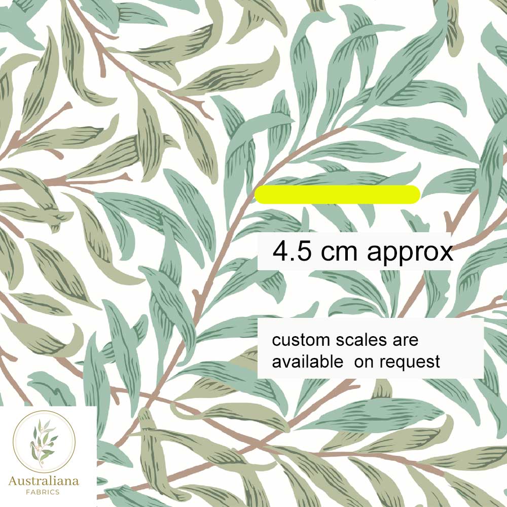 Australiana Fabrics Fabric 1 metre / Cotton Sateen / Small William Morris Willow Bough Traditional