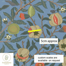将图片加载到图库查看器，Australiana Fabrics Fabric 1 metre / Linen/Cotton Blend for curtains &amp; interiors / Medium William Morris Pomegranate Fruit Drapery
