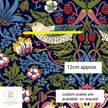将图片加载到图库查看器，Australiana Fabrics Fabric 1 metre / Linen/Cotton Curtains &amp; Interiors / X Large William Morris Strawberry Thief Drapery
