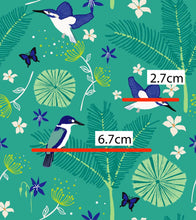 Load image into Gallery viewer, Australiana Fabrics Fabric 1 Metre / Premium woven 100% cotton sateen 150gsm Kingfisher in the Daintree
