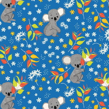 将图片加载到图库查看器，Australiana Fabrics Fabric 1 Metre / Premium woven 100% cotton sateen 150gsm Koala calypso Fabric on Blue~ Australian made
