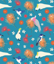 Load image into Gallery viewer, Australiana Fabrics Fabric 1 Metre / Premium woven cotton sateen 150gsm Aussie Mixed Birds
