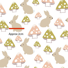 将图片加载到图库查看器，Australiana Fabrics Fabric 1 Metre / Premium woven cotton sateen 150gsm Bunny forest White
