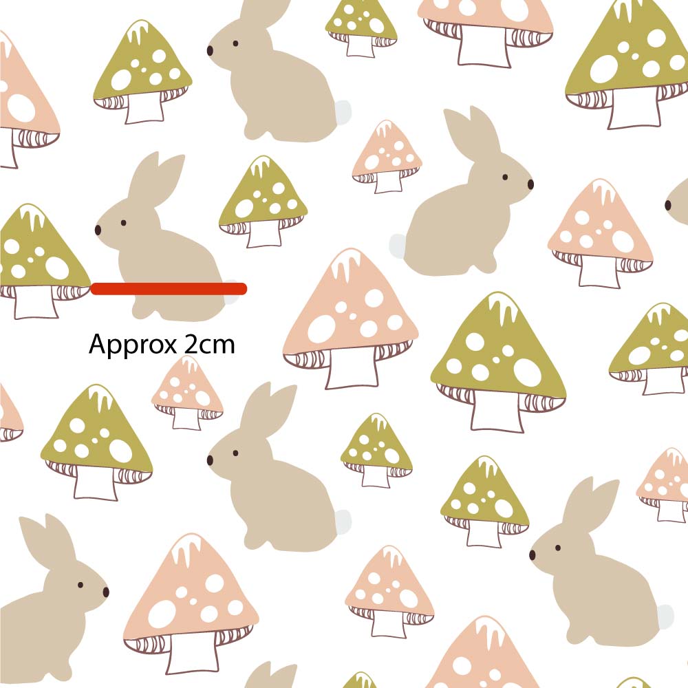 Australiana Fabrics Fabric 1 Metre / Premium woven cotton sateen 150gsm Bunny forest White