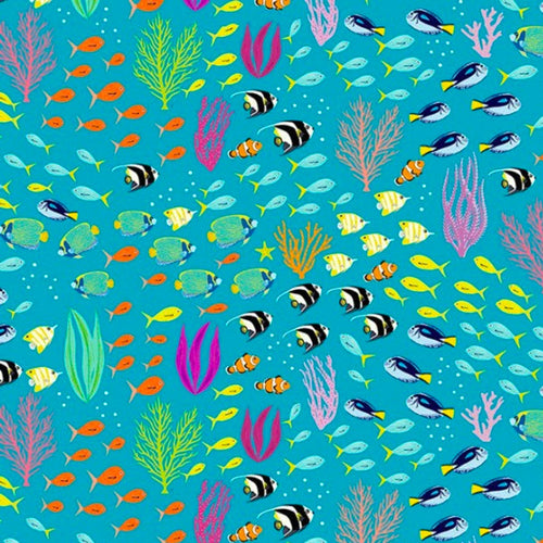 Australiana Fabrics Fabric 1 Metre / Premium Woven Cotton sateen 150gsm Great Barrier Reef Fabric