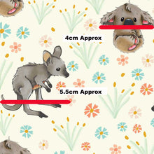 将图片加载到图库查看器，Australiana Fabrics Fabric 1 Metre / Premium woven cotton sateen 150gsm Joey Koala Garden Fabric Cream
