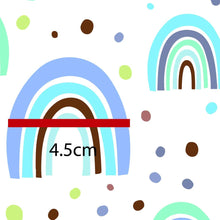 Load image into Gallery viewer, Australiana Fabrics Fabric 1 Metre / Premium woven cotton sateen 150gsm Rainbows Fabric White

