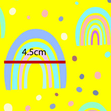 Load image into Gallery viewer, Australiana Fabrics Fabric 1 Metre / Premium woven cotton sateen 150gsm Rainbows Fabric Yellow~ Australian made
