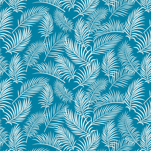Australiana Fabrics Fabric 1 Metre / Premium woven cotton sateen 150gsm Tropical Fern Fronds Blue