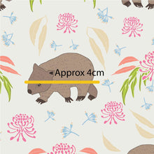 将图片加载到图库查看器，Australiana Fabrics Fabric 1 Metre / Premium woven cotton sateen 150gsm Wombat Waltz Fabric
