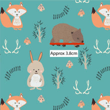 将图片加载到图库查看器，Australiana Fabrics Fabric 1 Metre / Premium woven cotton sateen 150gsm Woodlands Wombat~ Australian made
