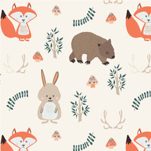 Load image into Gallery viewer, Australiana Fabrics Fabric 1 Metre / Premium woven cotton sateen 150gsm Woodlands Wombat Cream
