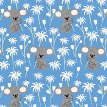 Load image into Gallery viewer, Australiana Fabrics Fabric 1 metre Sweet Koala &amp; Flower Fabric - Blue
