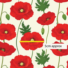 将图片加载到图库查看器，Australiana Fabrics Fabric 1 metre / Woven Cotton / small Red Poppy Fabric
