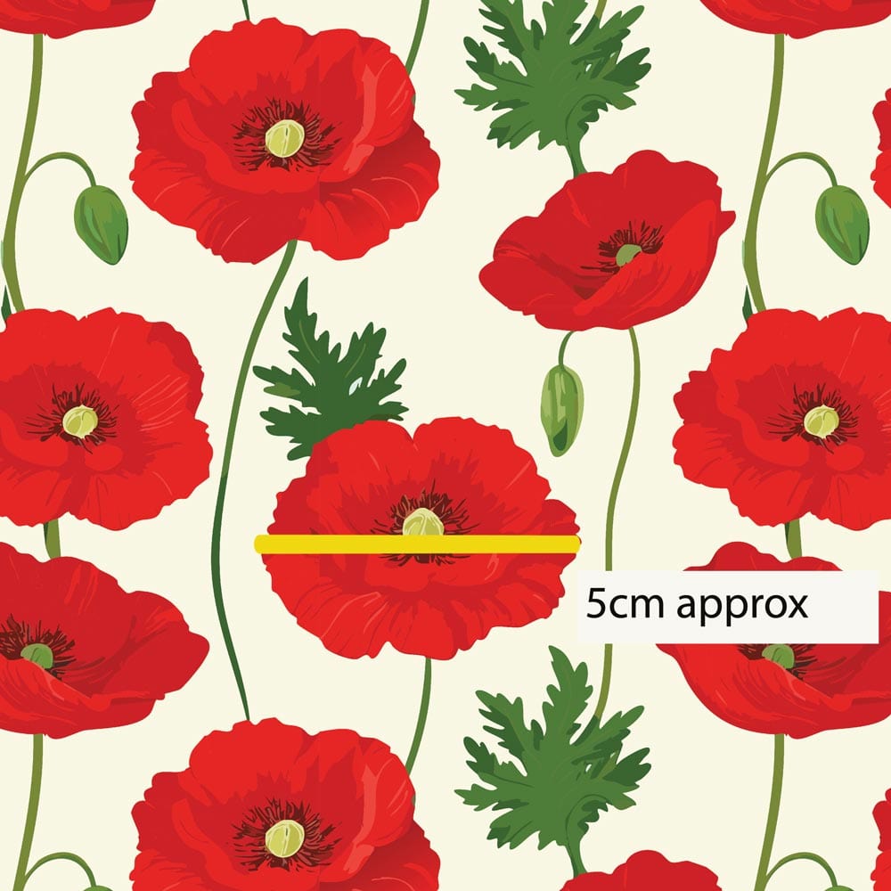 Australiana Fabrics Fabric 1 metre / Woven Cotton / small Red Poppy Fabric