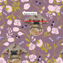 Load image into Gallery viewer, Australiana Fabrics Fabric 50cm Boho Baby Koala Fabric Purple
