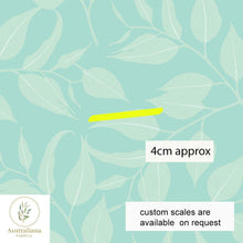 Load image into Gallery viewer, Australiana Fabrics Fabric 50cm Eucalyptus leaves on Green
