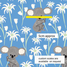 Load image into Gallery viewer, Australiana Fabrics Fabric 50cm Sweet Koala &amp; Flower Fabric - Blue

