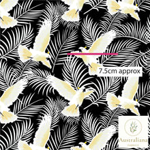 Load image into Gallery viewer, Australiana Fabrics Fabric 50cm Tropical Cockatoo fabric Black
