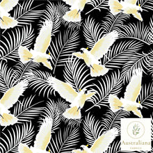 Load image into Gallery viewer, Australiana Fabrics Fabric 50cm Tropical Cockatoo fabric Black
